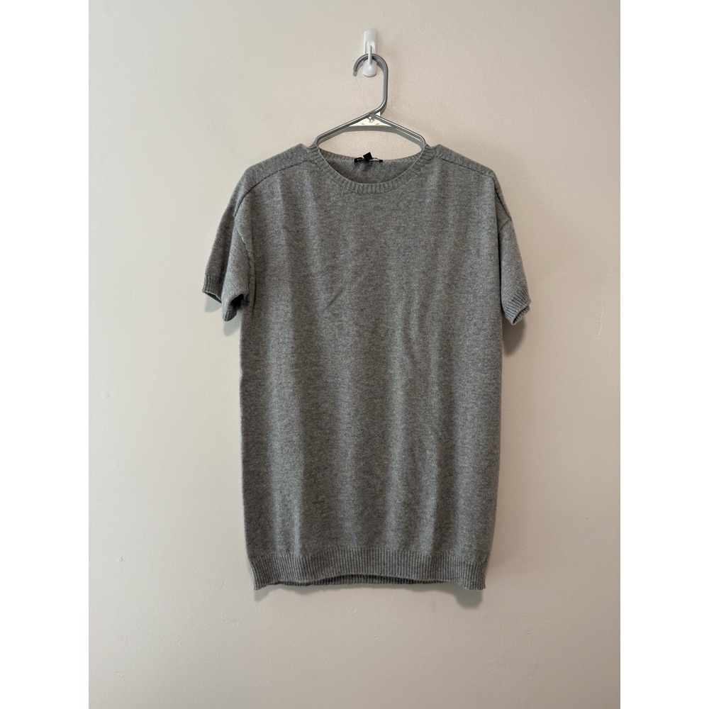 Eileen Fisher Gray Cashmere Oversized Short Sleeve Sweater Size XS